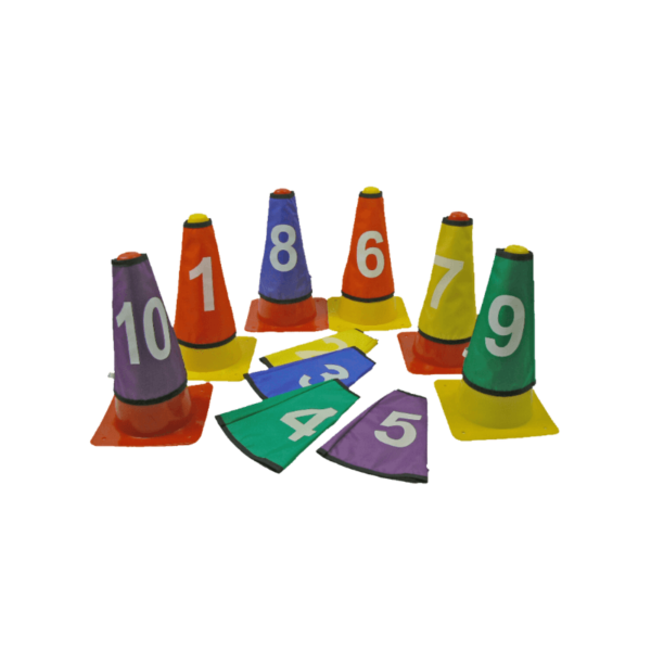 LOT DE 10 CACHES CÔNES NUMÉROTÉS