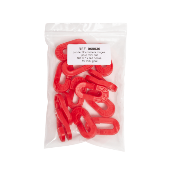 LOT DE 12 CROCHETS ROUGES POUR MINI BUT