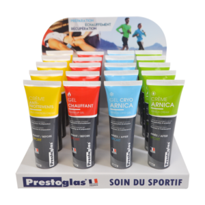 LOT DE 20 GELS ET CRÈME DE MASSAGE + PRÉSENTOIR OFFERT