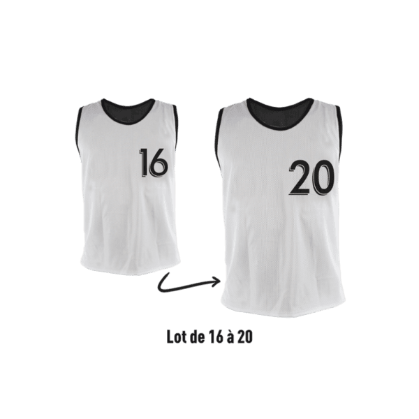 LOT DE 5 CHASUBLES RÉVERSIBLES NUMÉROTÉES (N° 16 À 20)