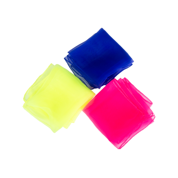 LOT DE 3 FOULARDS À JONGLER (BLEU/JAUNE/ROSE)